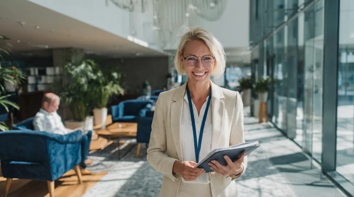 Coach accanto a cliente durante sessione motivazionale in studio